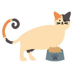 cute cat mascot with dish food