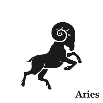 Aries zodiac sign astrological symbol. horoscope icon in simple style