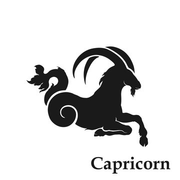 Capricorn zodiac sign astrological symbol. horoscope icon. isolated image in simple style