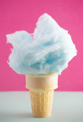 Cotton Candy in an Traditional Ice Cream Cone