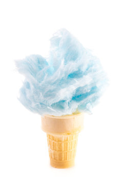 Cotton Candy In An Traditional Ice Cream Cone