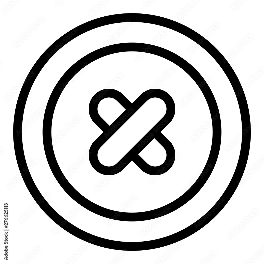 Poster button sewn icon. outline button sewn vector icon for web design isolated on white background