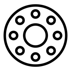 Sewing wheel icon. Outline sewing wheel vector icon for web design isolated on white background