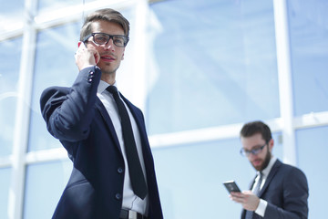 modern businessman talking on a mobile phone