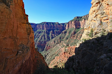 View of the Grand Canyon from the Grandview Trail in Grand Canyon National Park, Arizona.