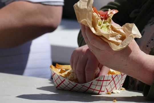 Eating Fast Food At  The 50th Annual University District Street Fair