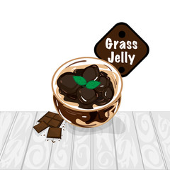 grass jelly graphic cup object food drink