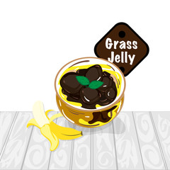 grass jelly graphic cup object food drink