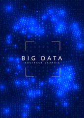 Big data background. Technology for visualization, artificial intelligence, deep learning and quantum computing. 