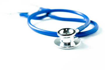 Medical and hospital concept. Stethoscope on white background.  Health care concept