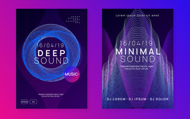 Gradient party flyer. Electro dance music. Electronic trance sound. Club dj poster. Techno event.