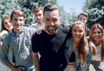 group of successful young people