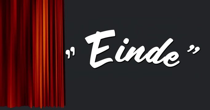 Einde sign and a curtain