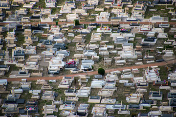 A packed and above ground graveyard in Gibraltar