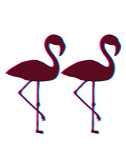 paar team 2 freunde pärchen crew 3d flamingo vogel pink urlaub strand meer sommer sonne design cool