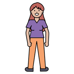 happy young woman avatar character