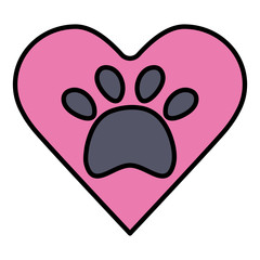 heart with paw print pet