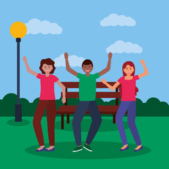 Obraz premium happy young people