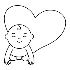 cute little baby boy crawling