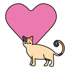cute cat mascot adorable with heart