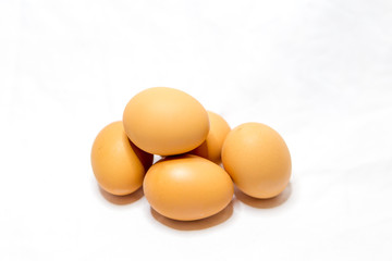 Brown Egg Isolated on White Background 