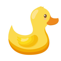 rubber duck toy on white background