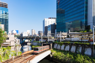 (東京都ｰ都市風景)万世橋近くの神田川周辺の風景３