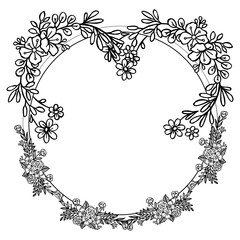 Vector illustration pattern art of wreath frame for design of card