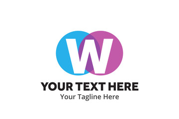 unique w alphabet simple logo creative design in flat style with color . w initial logo creative design for identity, community and business