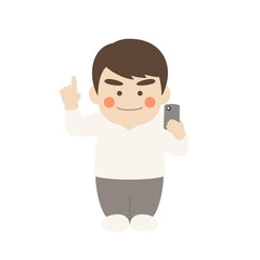 男性キャラクタースマホ