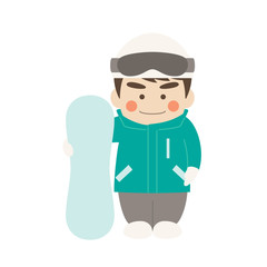 男性キャラクタースノボ