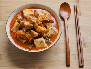 한국의 음식 돼지고기 김치찌개