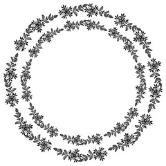 Vector illustration decor of card for various pattern art of flower frames