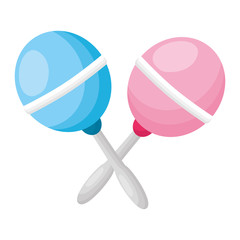 baby rattles toy on white background