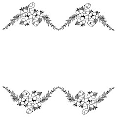 Vector illustration template for leaf flower frames isolated on white backdrop