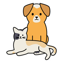cute cat and dog mascots adorables characters