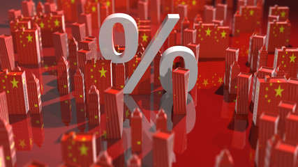 China population growth house property prices and housing affordability - 3D illustration render