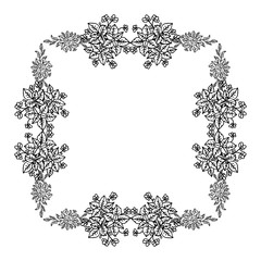 Vector illustration poster for various pattern leaf floral frame