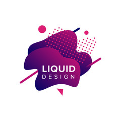 Color abstract liquid shape, fluid color overlap gradient background. Vector creative neon color design