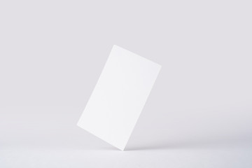 front view of white business card on white