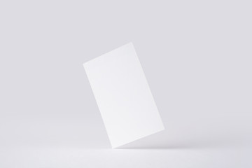 front view of white business card on white