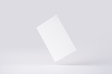 front view of white business card on white