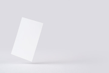 front view of white business card on white