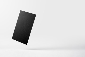 front view of black business card on white