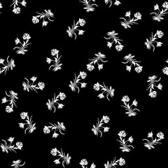 Vintage rose seamless outline vector, great design for any purposes. Floral vintage seamless pattern. Trendy linear illustration with a white rose. Textile fabric design. Simple flowery pattern