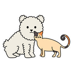 cute cat and dog mascots adorables characters