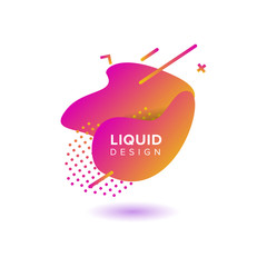 Color abstract liquid shape, fluid color overlap gradient background. Vector creative neon color design