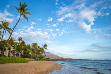 Fototapeta na wymiar scenery at kaanapali beach in maui island, hawaii