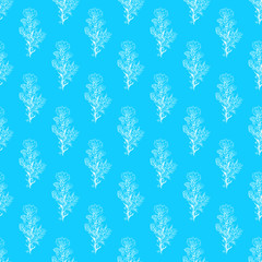 Seamless pattern with wildflowers on blue background for print design. Print, design element. Seamless floral pattern. Fashion vector illustration. Summer background