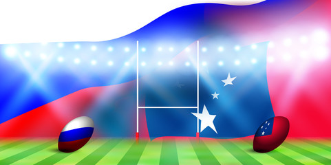 ラグビー　ロシア　サモア　 国旗 